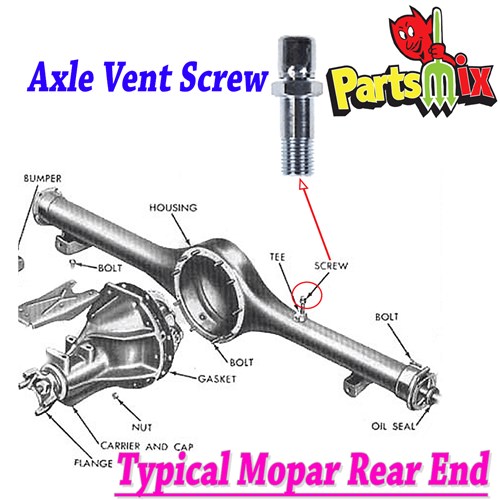 Mopar 70 71 72 73 74 Cuda Challenger Rear Axle Vent Bolt Breather Brake